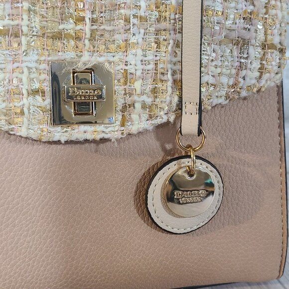 Dune London Blush Pink Tweed Boucle Crossbody Handbag Quiet Luxury - Picture 3 of 10